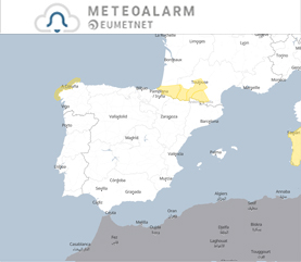 Previst per avui per Meteoalarm Espanya